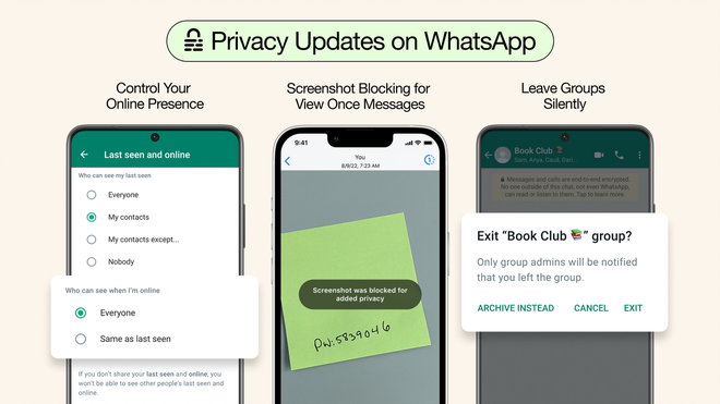 Privacy features on WhatsApp